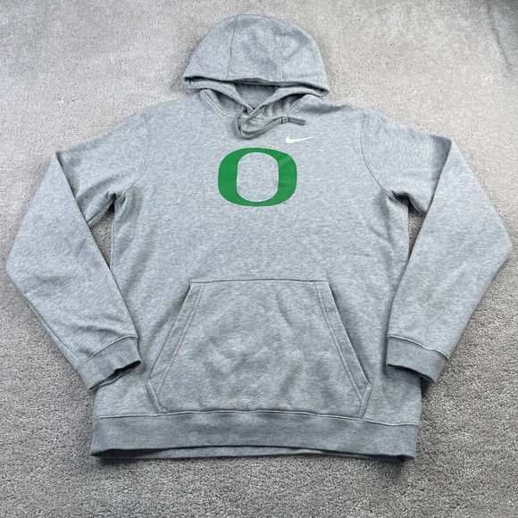 Oregon Ducks Hoodie Mens Large Gray Nike Pullover Hooded Sweatshirt NCAA - Picture 1 of 12